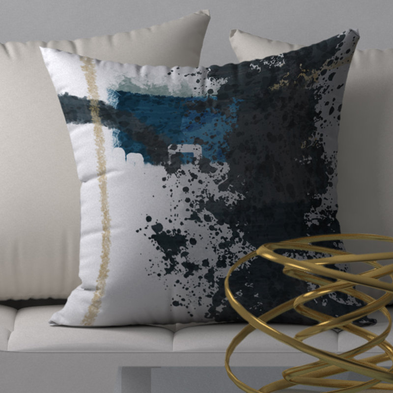 Abstract Throw Pillow, 18" H x 18" W