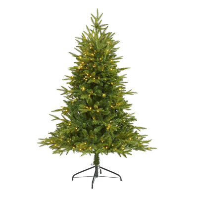 Green Lighted Artificial Christmas Tree
