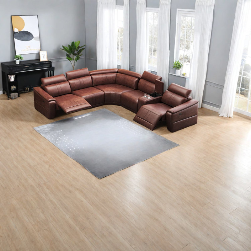 Canapés modulaires inclinables électriques confortables, cuir polyester respirant, vie familiale moderne