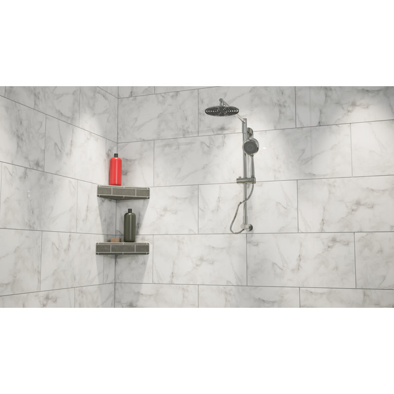 10 po × 10 po × 2 po La tablette de douche en coin Original avec tablette imperméable orange