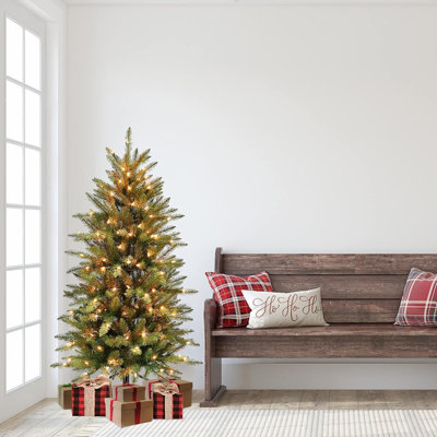Pre-Lit Fraser Fir Pencil 150 UL Clear Lights Artificial Christmas Tree