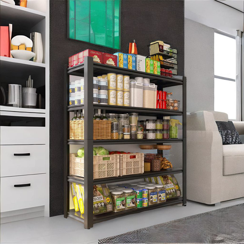 Tablettes en métal noir , H 72 po x l 47 po x P 24 po
