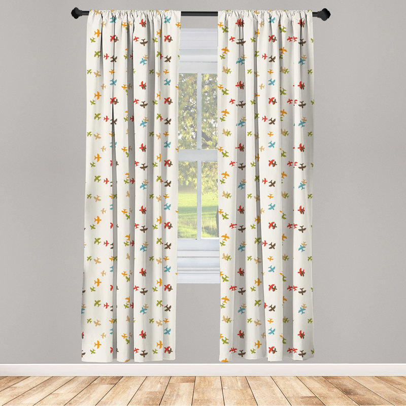 Airport Semi-Sheer Rod Pocket Curtain Panels, 28" x 63"