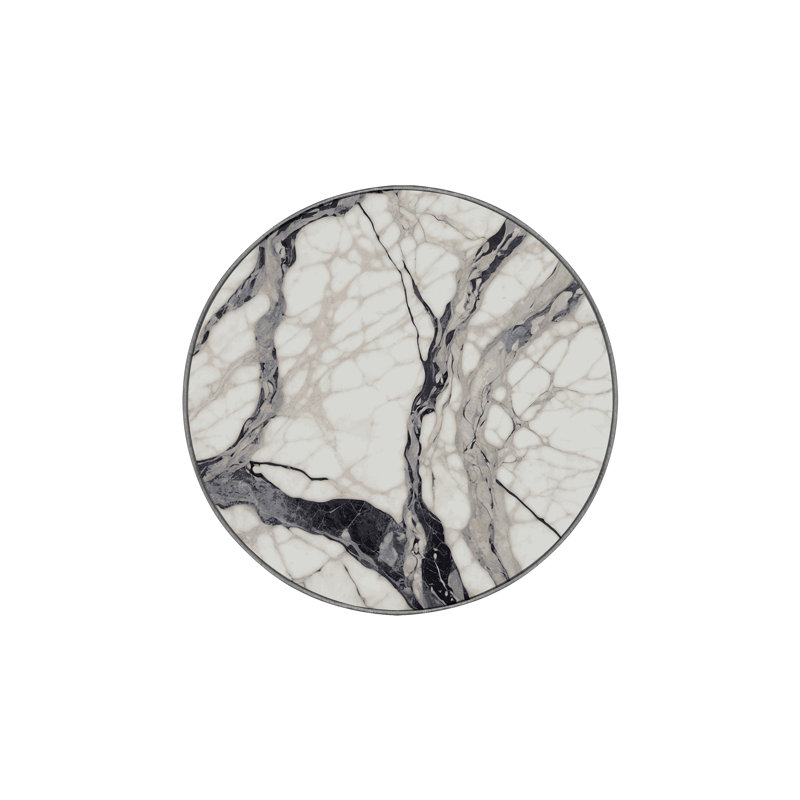 Machine Washable Gray Area Rug, Round 5'