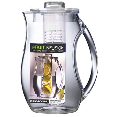 Service Ideas SWP33SB Acrylic 3.3 Liter Ice Tube Smooth Body Pitcher, Clear