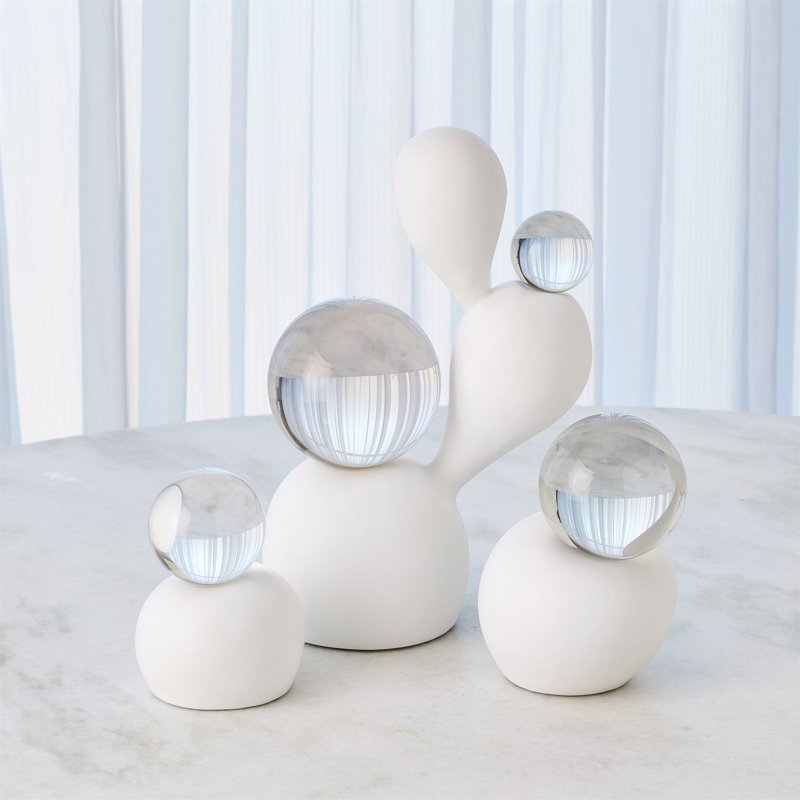 Single Meringue Sculpture w/Sphere, 6.5" H x 4.5" W x 4.5" D