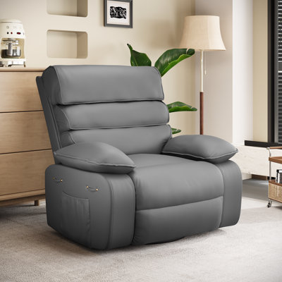 Fauteuil inclinable en similicuir de 34 po de large avec massage et chauffage Dendrick