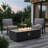 Rectangular Concrete Fire Pit Table, 50000 Output, Smokeless, Heat - Lightweight , Push Button Ignition, Weather Design