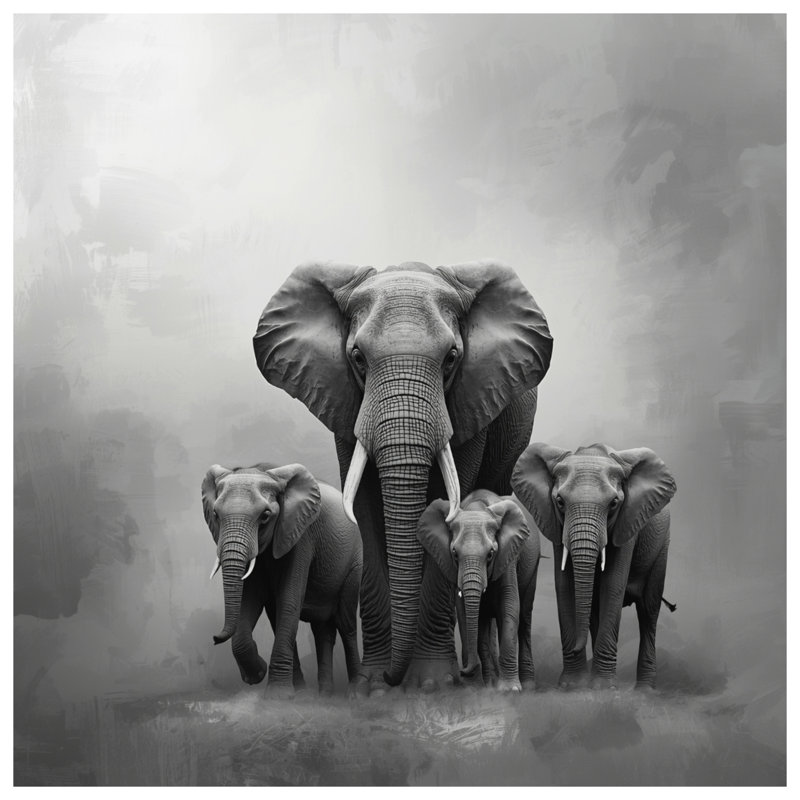 Housses de couette famille éléphant d'Afrique, Très grand lit