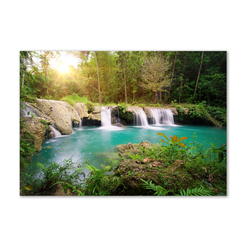 Waterfall In The Forest - Wrapped Canvas Print