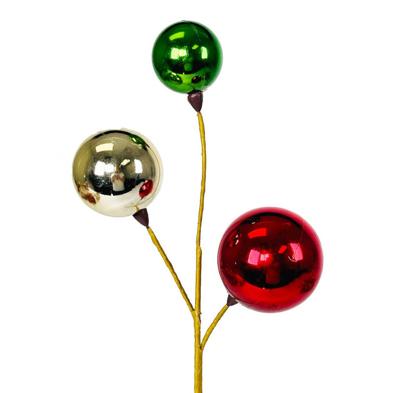 Ornements en argent, vert et rouge