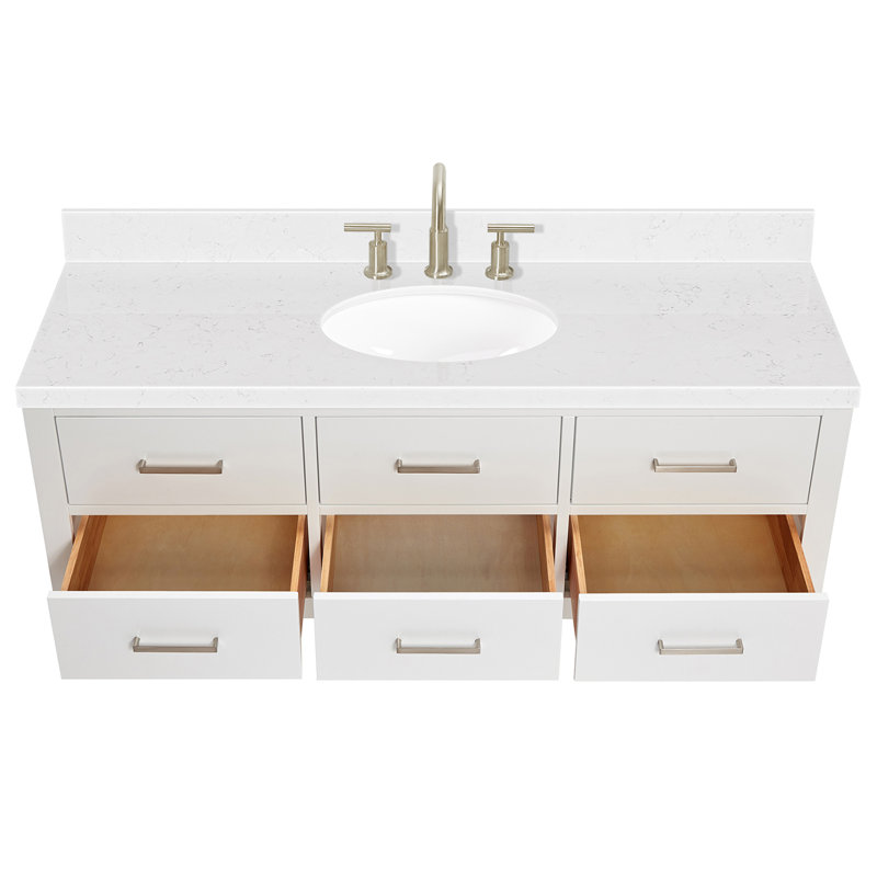 Ensemble de meuble-lavabo simple mural 54,25 "Macmullin, Blanc