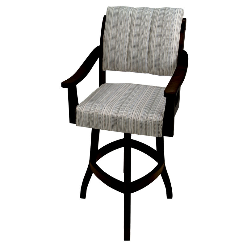 Curby Swivel Wood Counter Stool, Black, Bar Stool (30" Seat Height)