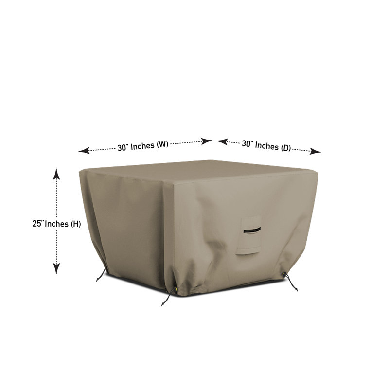 Covers & all Square Fire Pit Cover, 1000D Heavy Duty Waterproof Patio Fire Pit Table Cover, UV & Tear-Resistant Gas Fireplace Cover with Air Vents and Drawstrings