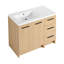 Meuble-lavabo sur pied 36 po avec lavabo en résine et armoire de rangement multifonctionnelle