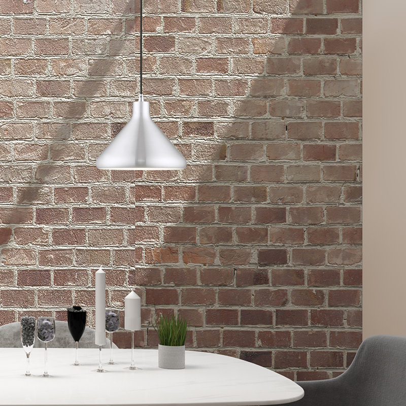 Luminaire suspendu conique à 1 lumière Schultz, Aluminium brossé, H 14 po x l 10,5 po x P 10,5 po