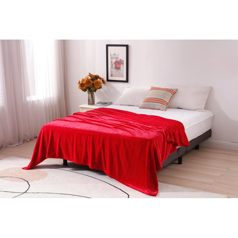 Plain Weave / Muslin Throw Blanket, Twin, Red
