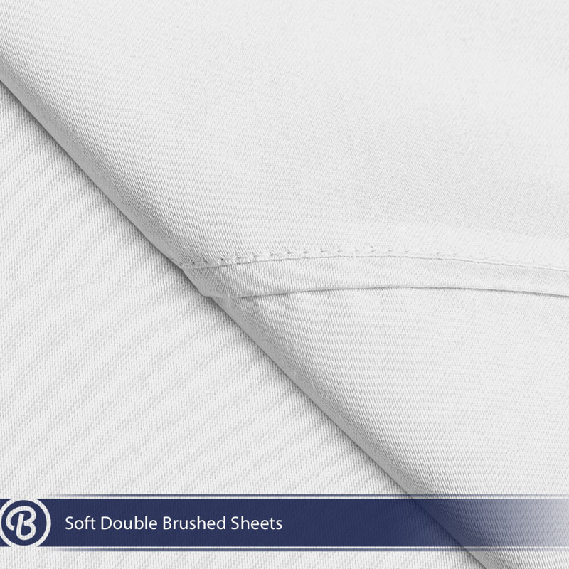 Microfiber/Polyester Flat Sheet, King Flat Sheet, White