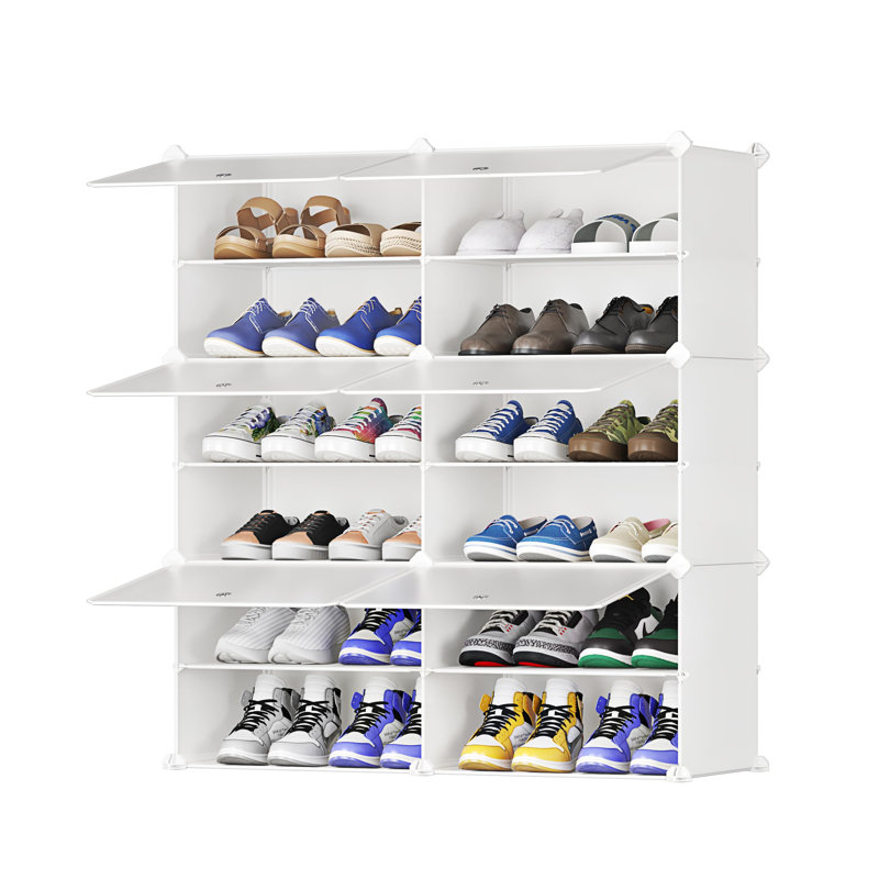 12 Pair Shoe Storage Cabinet, White