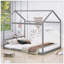 Grand lit en bois avec tête de lit-1036502501
