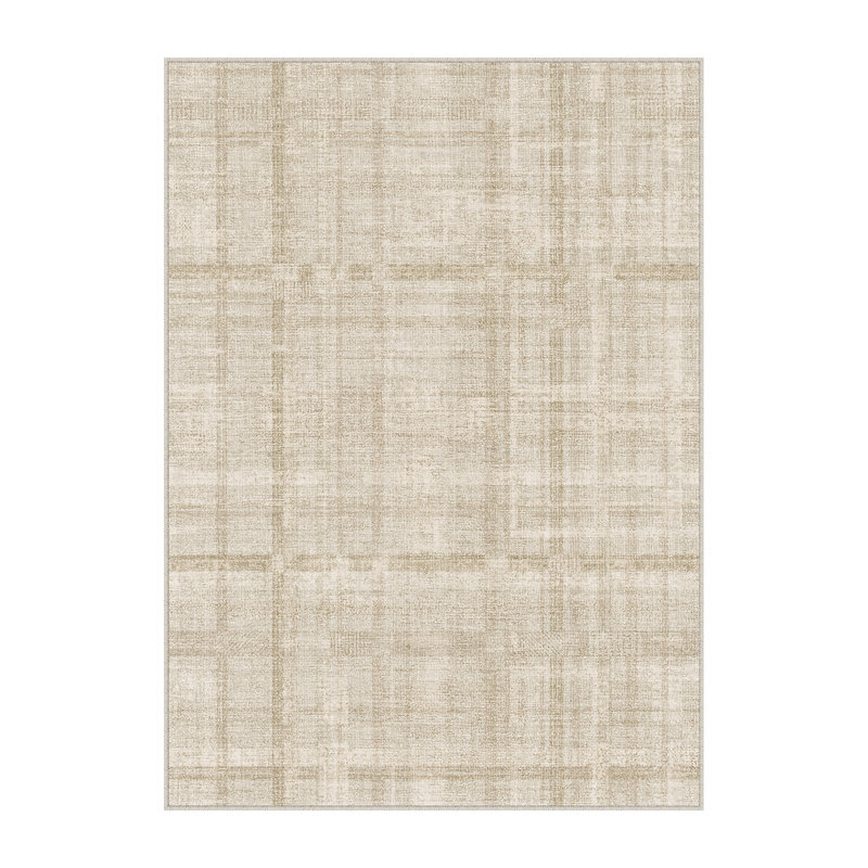Tapis texturé CozyGrid, Beige, Rectangulaire 5 pi x 7 pi