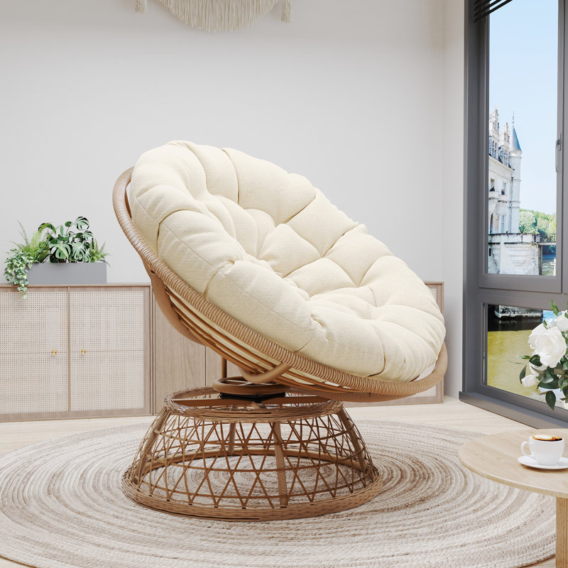 Chaise de patio avec coussins Mayen, Beige