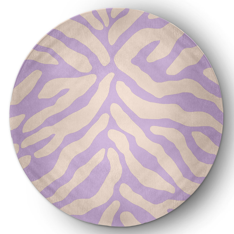 Cymon Chenille Animal Print Indoor Rug, Round 5'