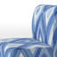 Fauteuil de chambre rembourré à motif géométrique bleu et blanc