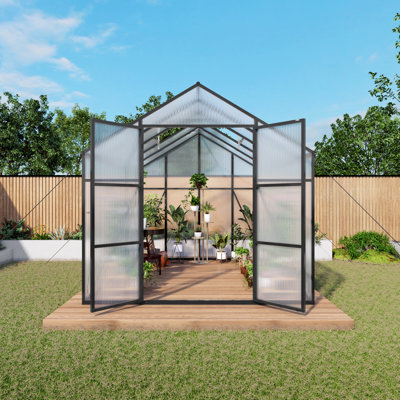 8X10 Ft Heavy-Duty Aluminum Greenhouse