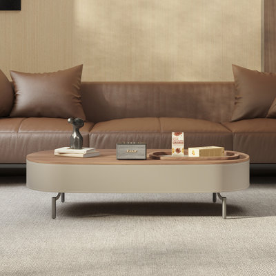 Light luxury high-end saddle leather coffee table