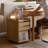 Solid Oak End Table with Wheels-2140443278