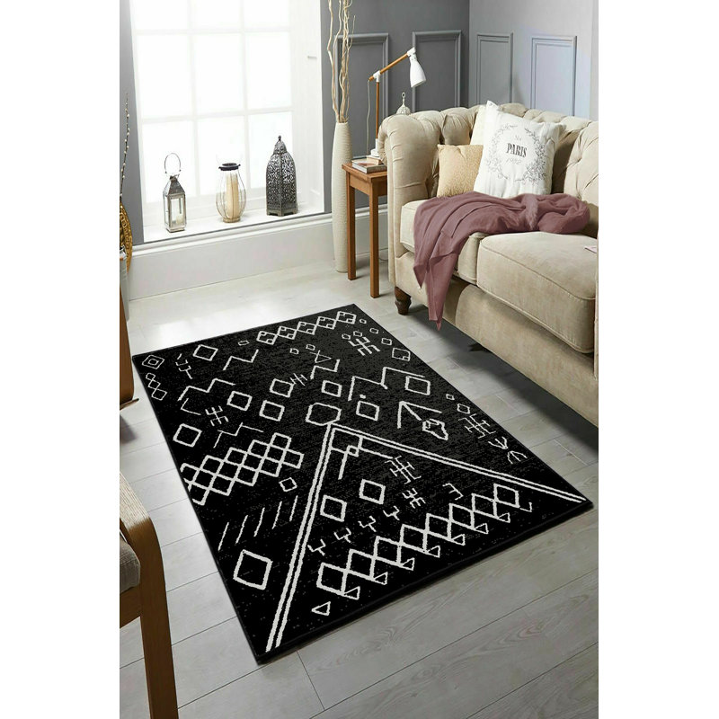 Eco-Friendly Hall Carpet, 100% Polyester, 31.5 x 59.1 inches | Antibacterial & Machine Washable, Non-Slip PVC Dot Underside | 650 g/m², 0.2 inch Pile Height | Digital Printed Design for Modern Interiors