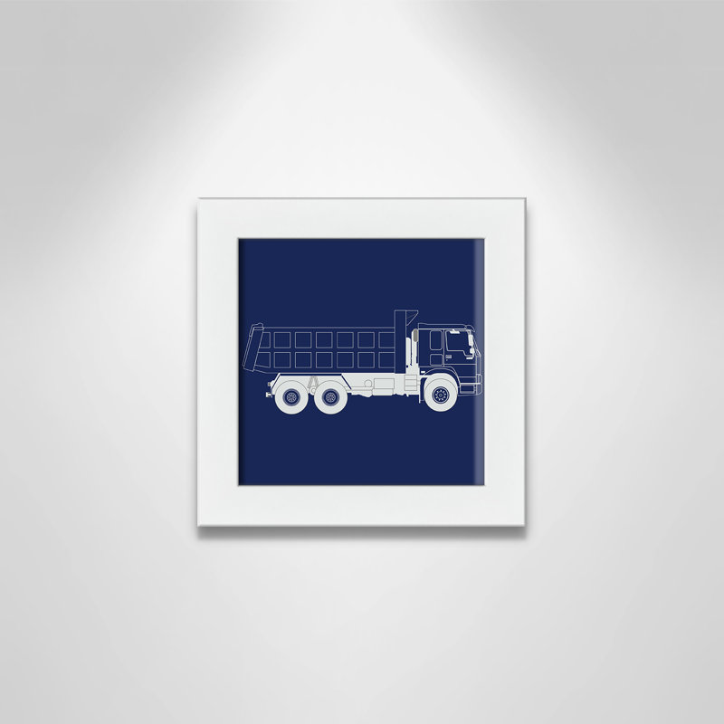 Art encadré Wild Camions, H 8 po x l 8 po x P 0,6 po, Encadré plat blanc