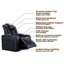 Siège de cinéma inclinable électrique en cuir véritable de 129,8 po avec porte-gobelet Tuscany-37715854