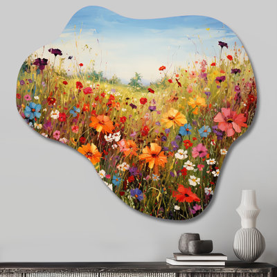 Sartor - fleurs sauvages, impression asymétrique sur métal, décoration murale traditionnelle en métal nuage