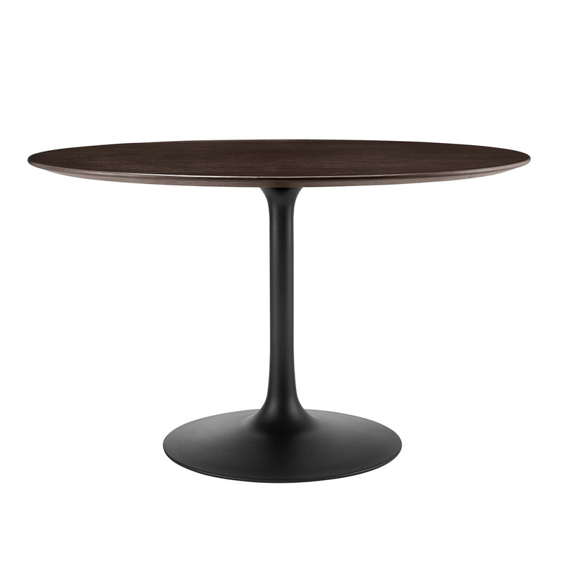 Modway Lippa Wood Dining Table, Black, Cherry Walnut, 47" L x 47" W