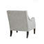 Fauteuil de chambre gris à boutons avec rembourrage doux et base d'appoint en bois massif, gris, pieds, coussin amovible