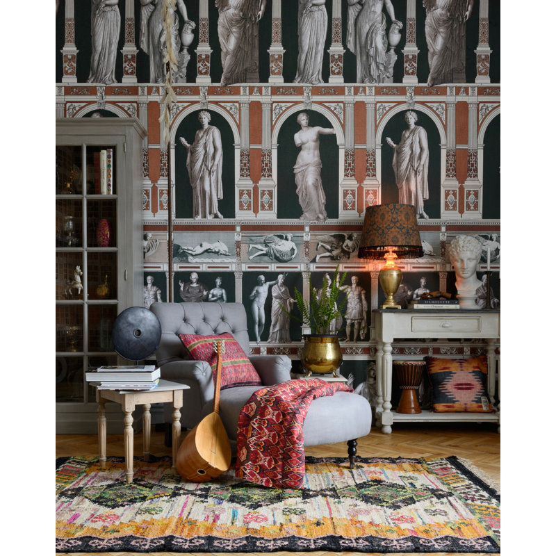 The Home Of An Eccentric Man Wallpaper Roll, Khaki/Black/Gray