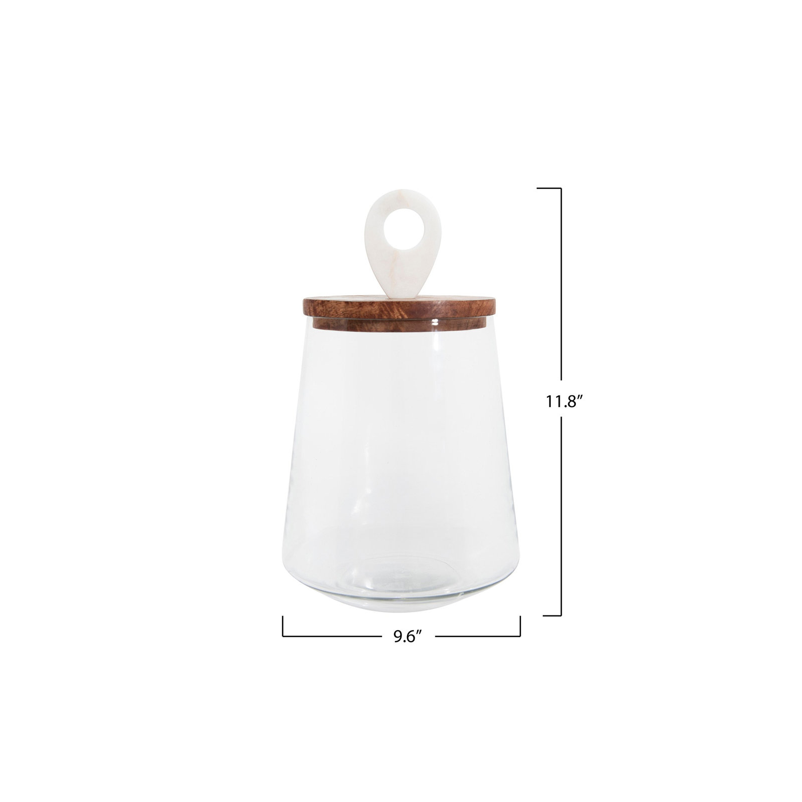 Glass Jar, 11.75" H x 7" W x 7" D