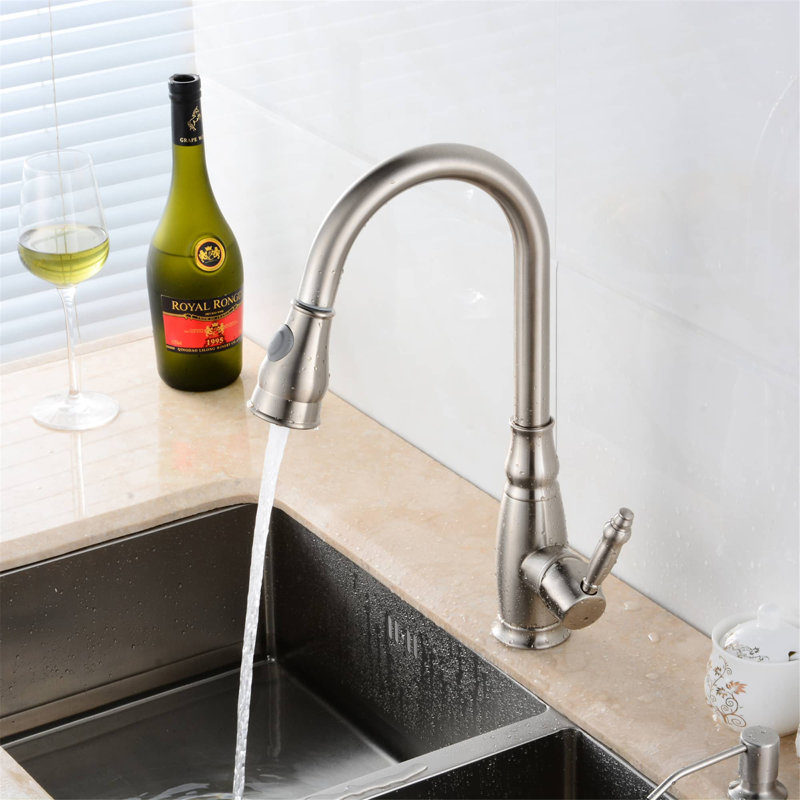 AWZTOO Kitchen Faucet, Brushed Nickel