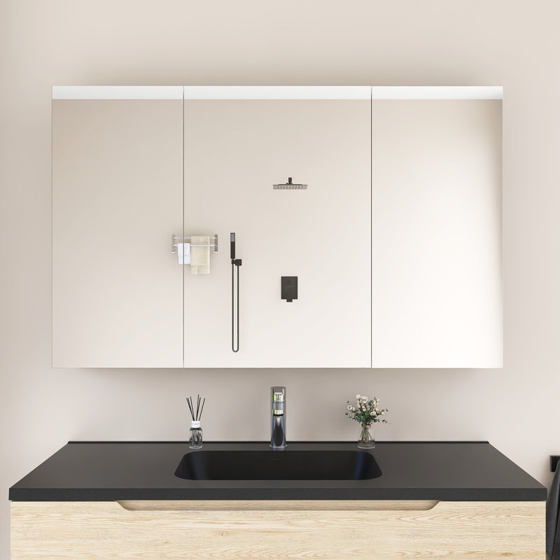Pharmacie rectangulaire avec miroir, H 30 po x l 48 po x P 4,81 po