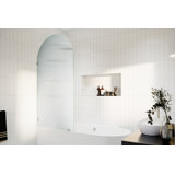 Maven 34 in. x 66.75 in. Frameless Arched Fluted Single Fixed Bath Panel
