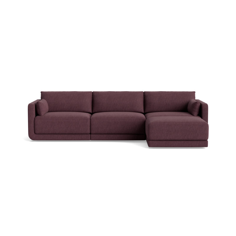 Eva Sofa With Chaise (116"), Performance Weave - Aubergine