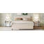 Lit plateforme tapissier avec tête de lit à motif brique et lit gigogne simple TG-149437312
