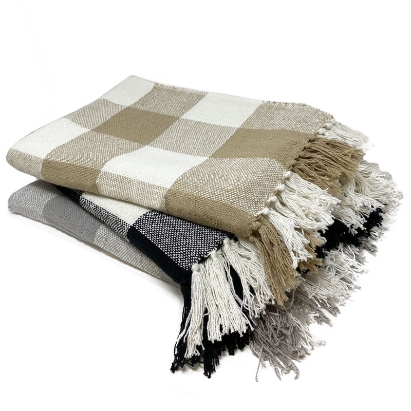 Jeté en coton Buffalo Check, Noir