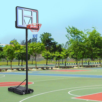 Healthomse Adjustable Height 43.3'' W Rust Resistant Metal Portable Full-Size Basketball Hoop
