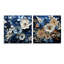 Ensemble de 2 peintures murales en acrylique bleu et blanc-103922930