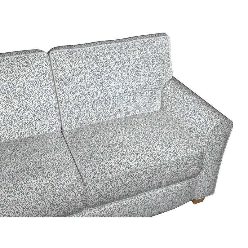 Tissu floral matelassé, Bleu 2