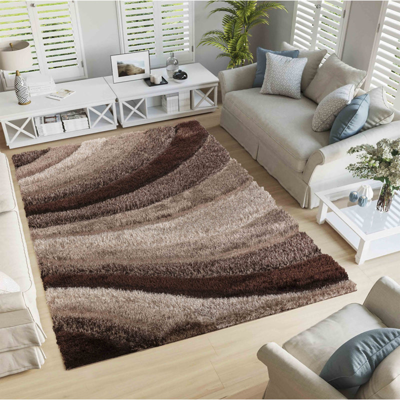 Boise Geometric Shag Area Rug, Rectangle 80 x 150cm