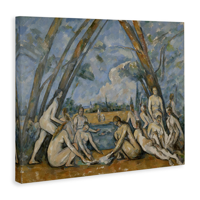 Art classique sur toile, "Classic Cezanne Large Bathers" par one1000paintings, H 36 po x l 48 po